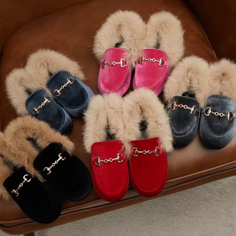 Baby Product Brand - Winter Kids Fur Princess Shoes Baby