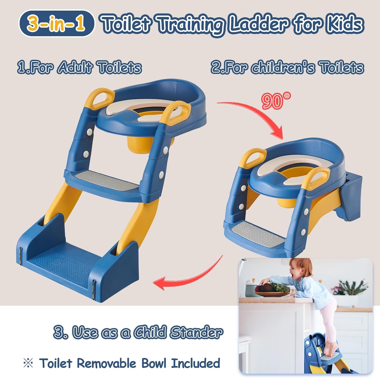 3 in 1 Toddler Training Ladder - đánh giá và giá Toddler Potty Training Seat