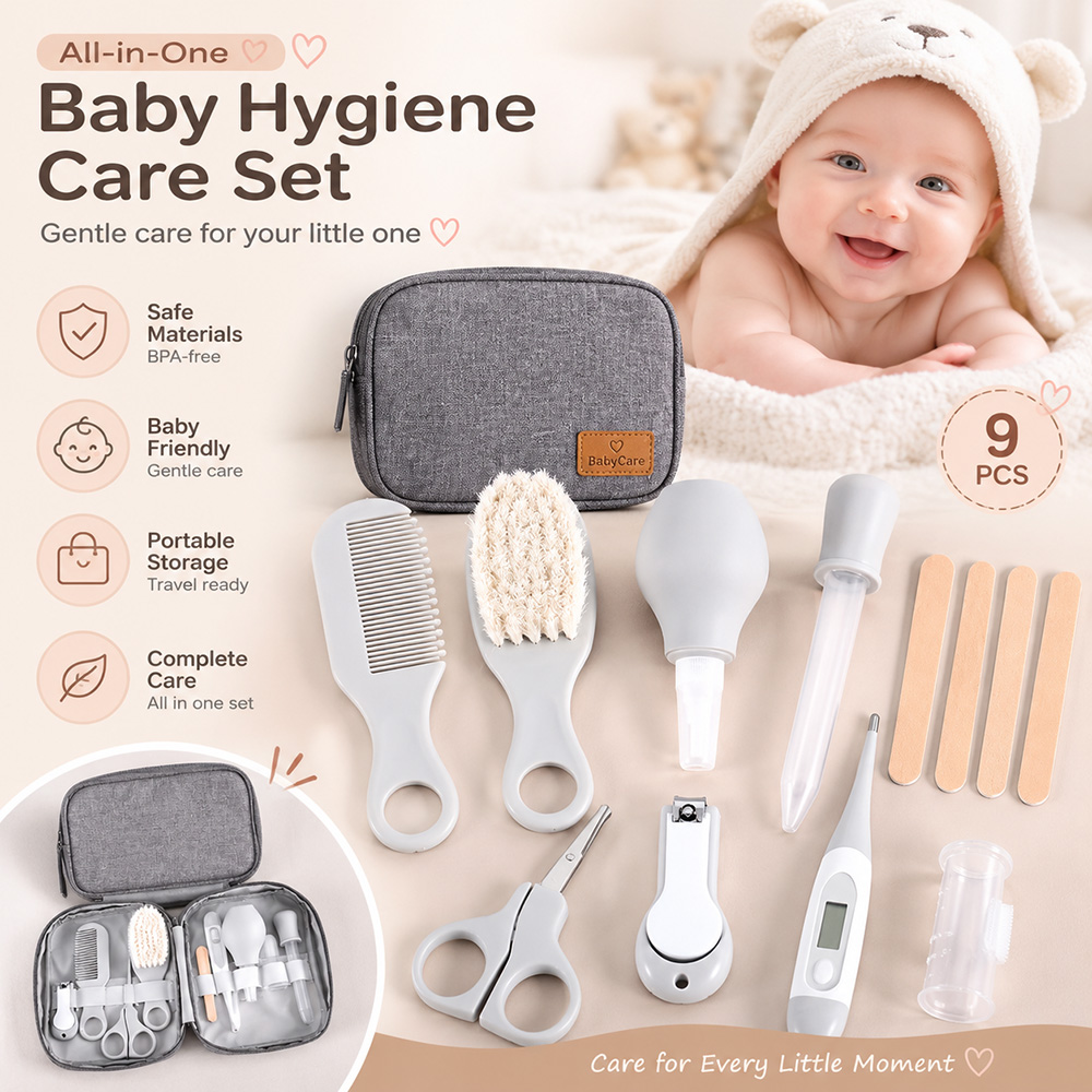Baby Grooming Kit 9PCS Newborn - đánh giá và giá Baby Products Kit Set